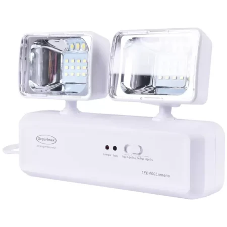 Iluminação Emergência LED 400 Lúmens 2 Faróis