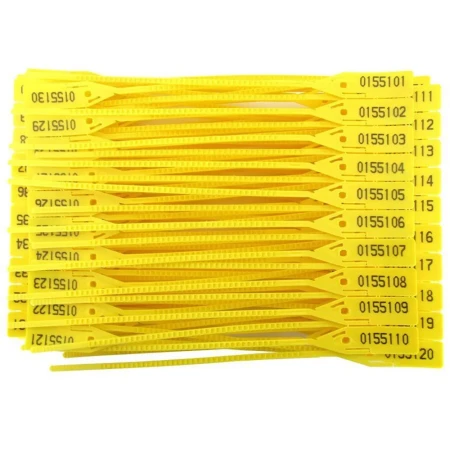 Lacre de Nylon Numerado Amarelo 16cm com 100 Unidades
