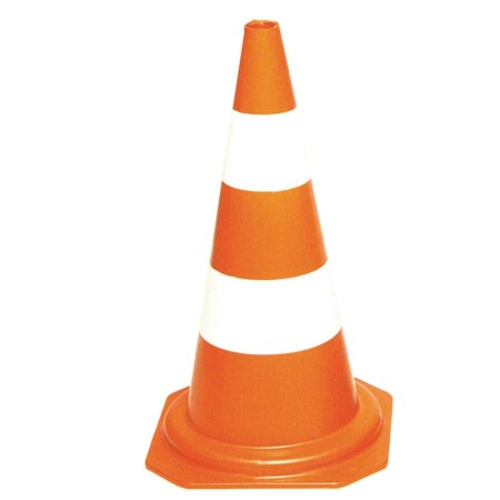 Cone Laranja e branco - 50cm - Plastcor
