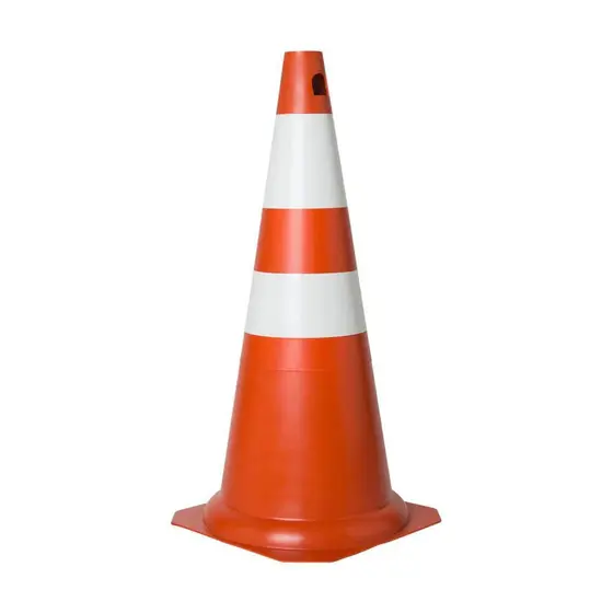 Cone de Sinalização 75cm Rígido Laranja e Branco