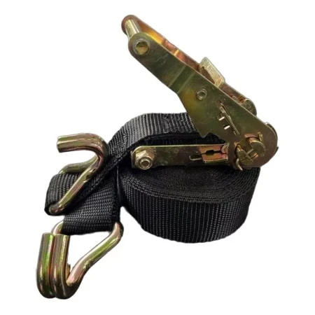 Cinta de Amarração com Catraca e Gancho J 6m x 35mm Preta – 800kg