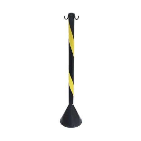 Pedestal Sinalização Base Cimento Plastcor Pret/Amarelo 95cm