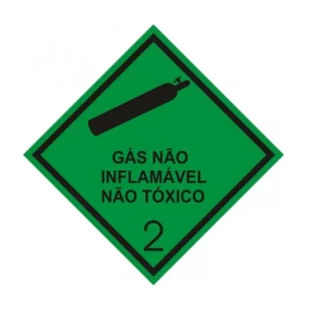 Placa de Sinalização Classe 2.2 – Gás Não Inflamável e Não Tóxico | 25x25 cm