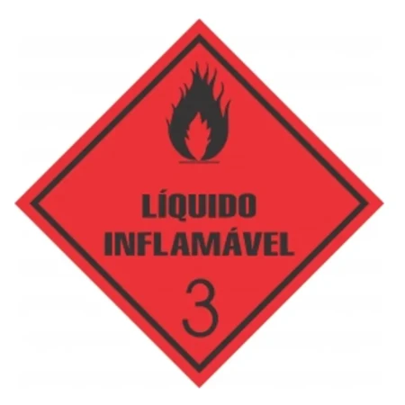 Etiqueta de Risco Classe 3 – Líquido Inflamável | Sinalização de Produtos Perigosos