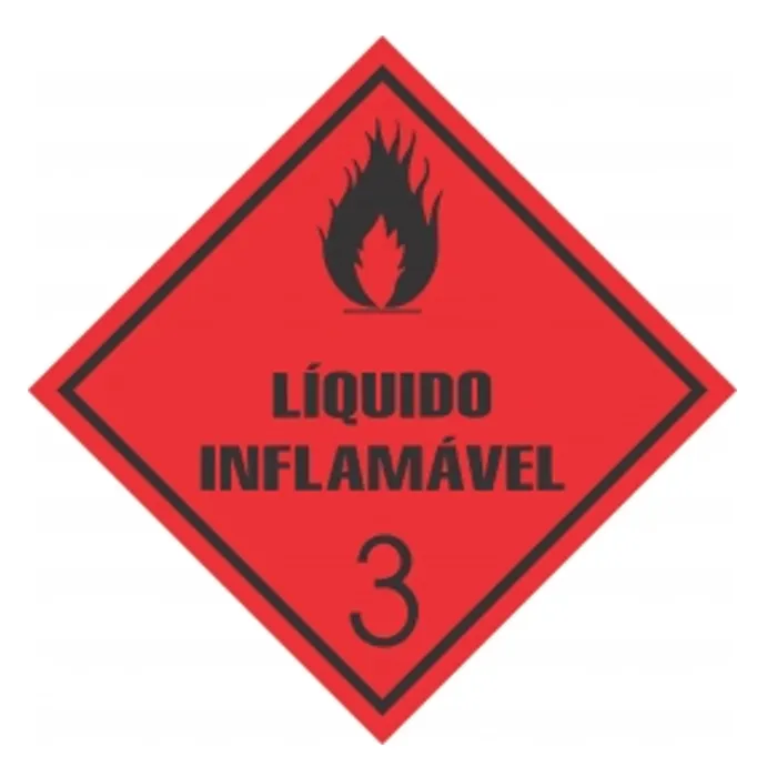 Etiqueta de Risco Classe 3 – Líquido Inflamável | Sinalização de Produtos Perigosos