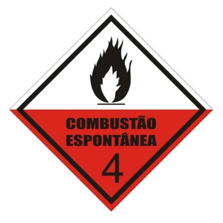 Placa de Sinalização Classe 4.2 – Combustão Espontânea | 25x25 cm