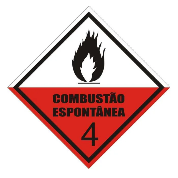 Placa de Sinalização Classe 4.2 – Combustão Espontânea | 25x25 cm