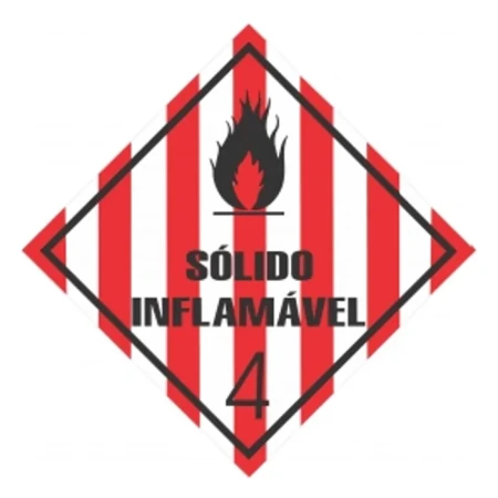 Placa de Sinalização Classe 4.1 – Sólido Inflamável | 25x25 cm