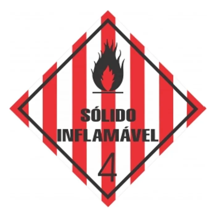 Placa de Sinalização Classe 4.1 – Sólido Inflamável | 25x25 cm