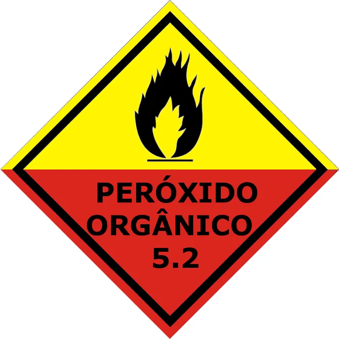 Placa de Sinalização Classe 5.2 – Peróxido Orgânico | 25x25 cm