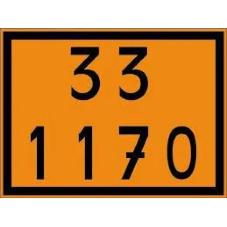 Placa ONU 33/1170 para Transporte de Álcool Etílico – 30x40 cm | Classe 3