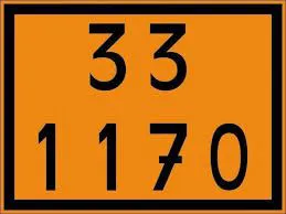 Placa ONU 33/1170 para Transporte de Álcool Etílico – 30x40 cm | Classe 3