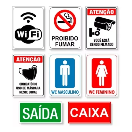 Placa Sinalização Interna Loja / Restaurante / Escritório