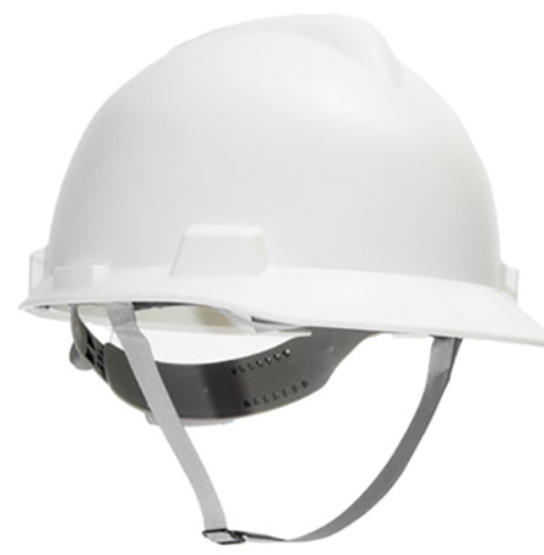 Capacete MSA V-Gard Completo com Suspensão Push-Key e Jugular | CA 00498
