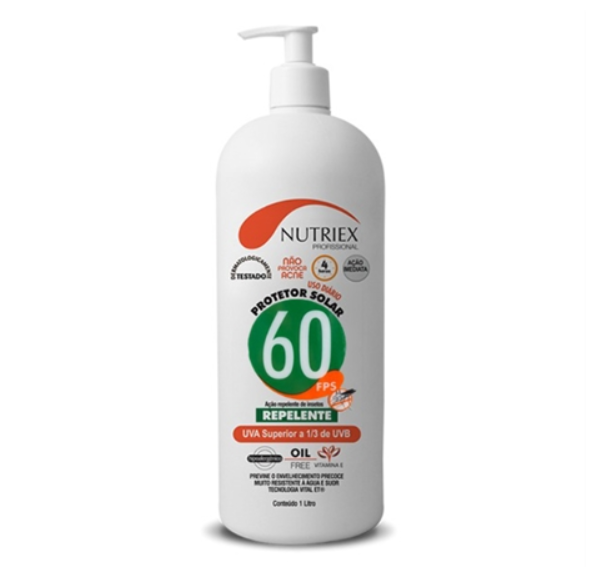 Creme Protetor Solar com Repelente Fator 60 Nutriex 1L