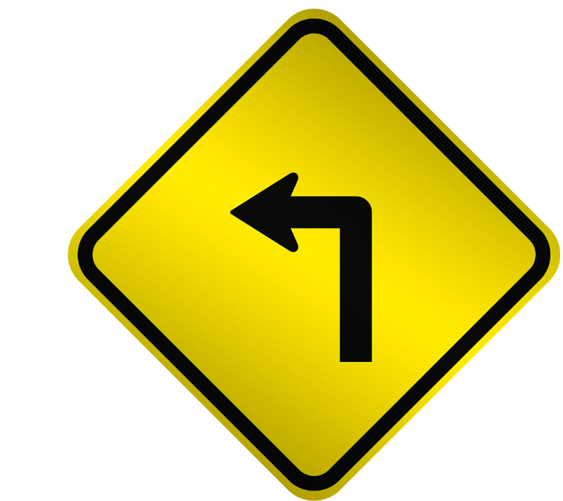 Placa de Sinalização A1a – Curva Acentuada à Esquerda