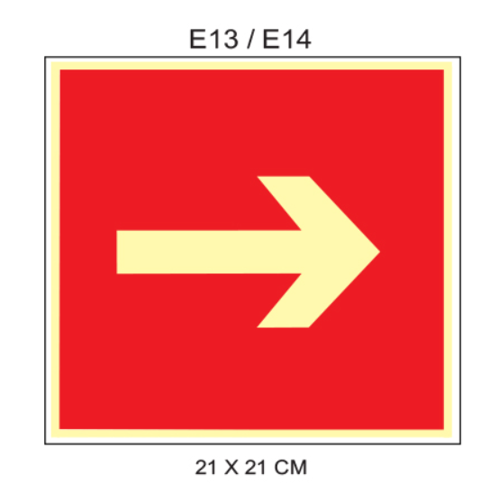 Placa Fotoluminescente Seta Direcional E13 / E14