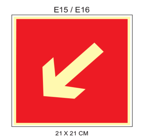 Placa Fotoluminescente Seta Direcional E15 / E16