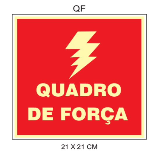 Placa Fotoluminescente Quadro de Força QF