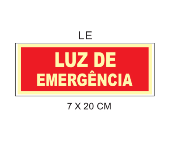 Placa Fotoluminescente Luz de Emergência LE