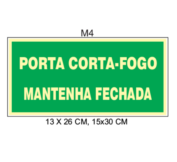 Placa Fotoluminescente Corta-Fogo M4