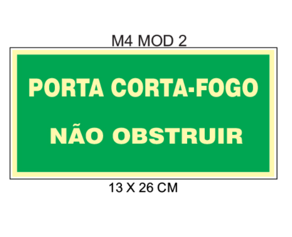 Placa Fotoluminescente Corta-Fogo M4 MOD 2