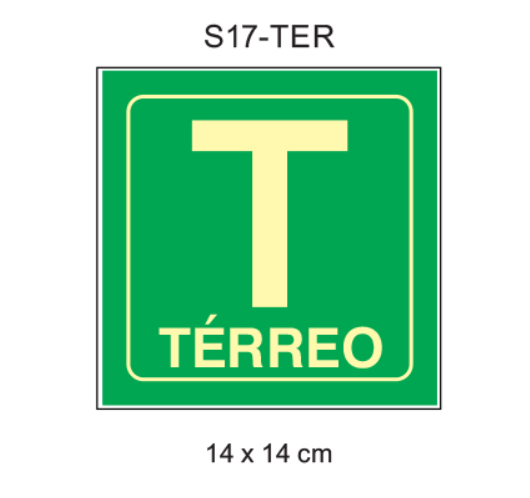 Placa Fotoluminescente Térreo S17-TER