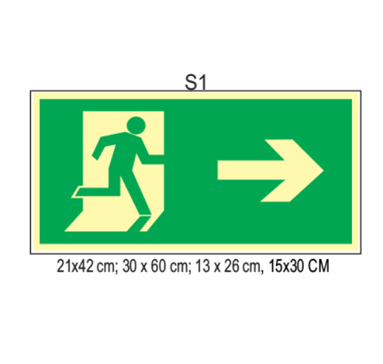 Placa Fotoluminescente Saída de Emergência S1