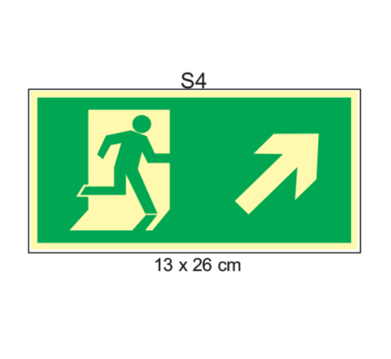 Placa Fotoluminescente Saída de Emergência S4 | Sinalização de Rotas de Fuga