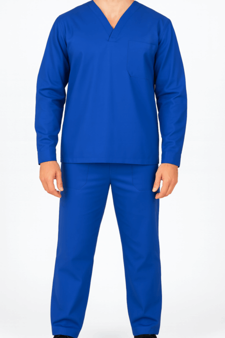 Uniforme Personalizado | Conjunto de Brim Profissional I Calça e Camisa Gola Italiana I Manga longa