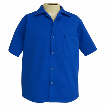 Uniforme Personalizado | Camisa Profissional em Brim Aberta Manga Curta